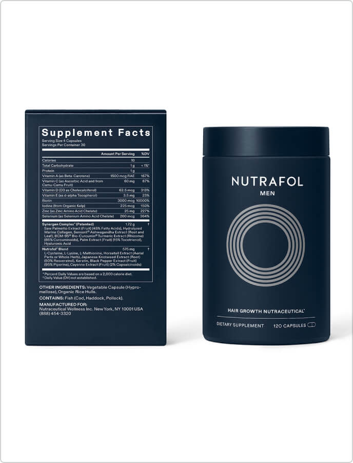Nutrafol Men——Supports visibly thicker, fuller hair and scalp coverage in men 18-49.1