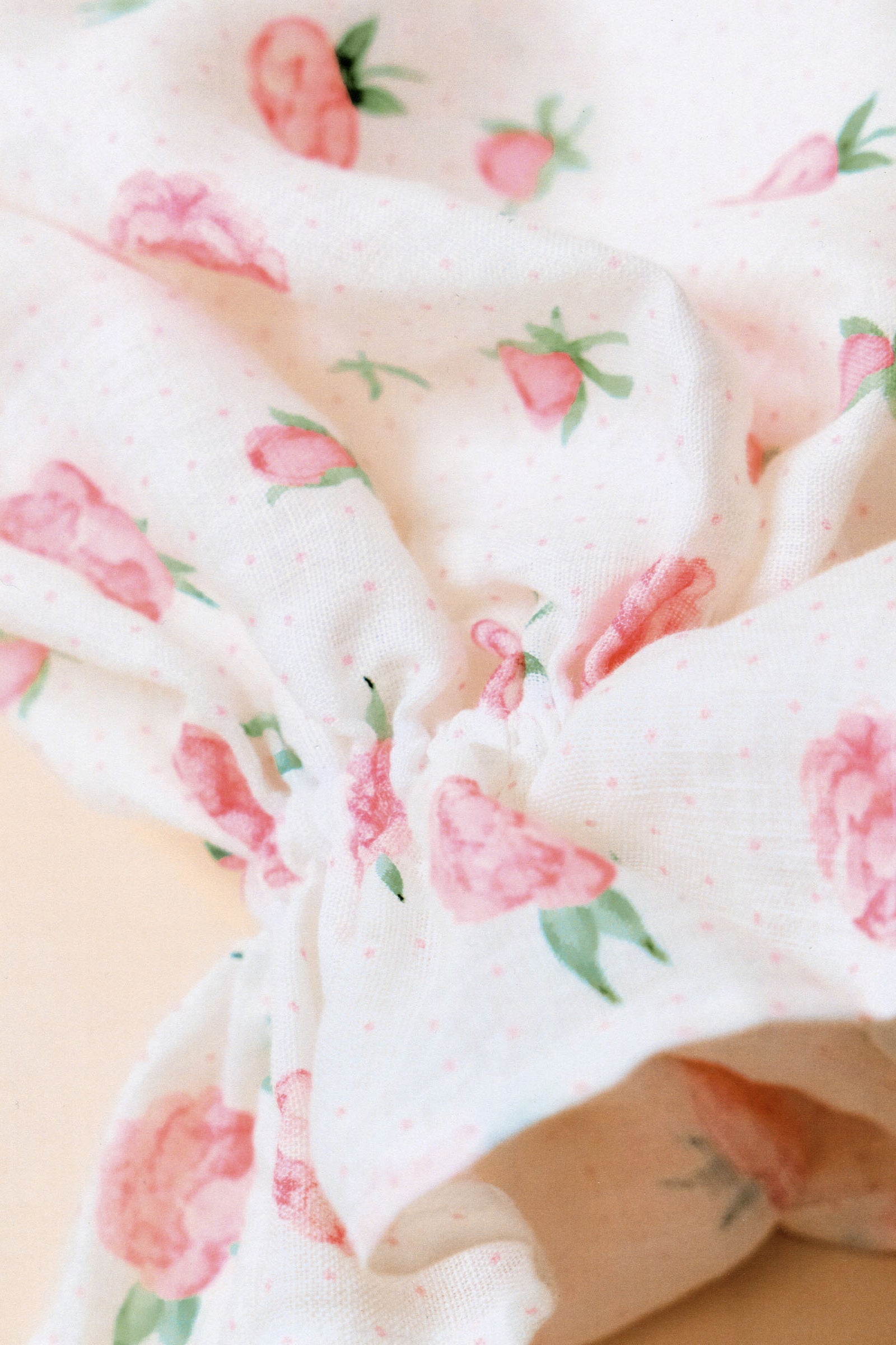 Atlanta Linen Dress with Rose Detail in Roses