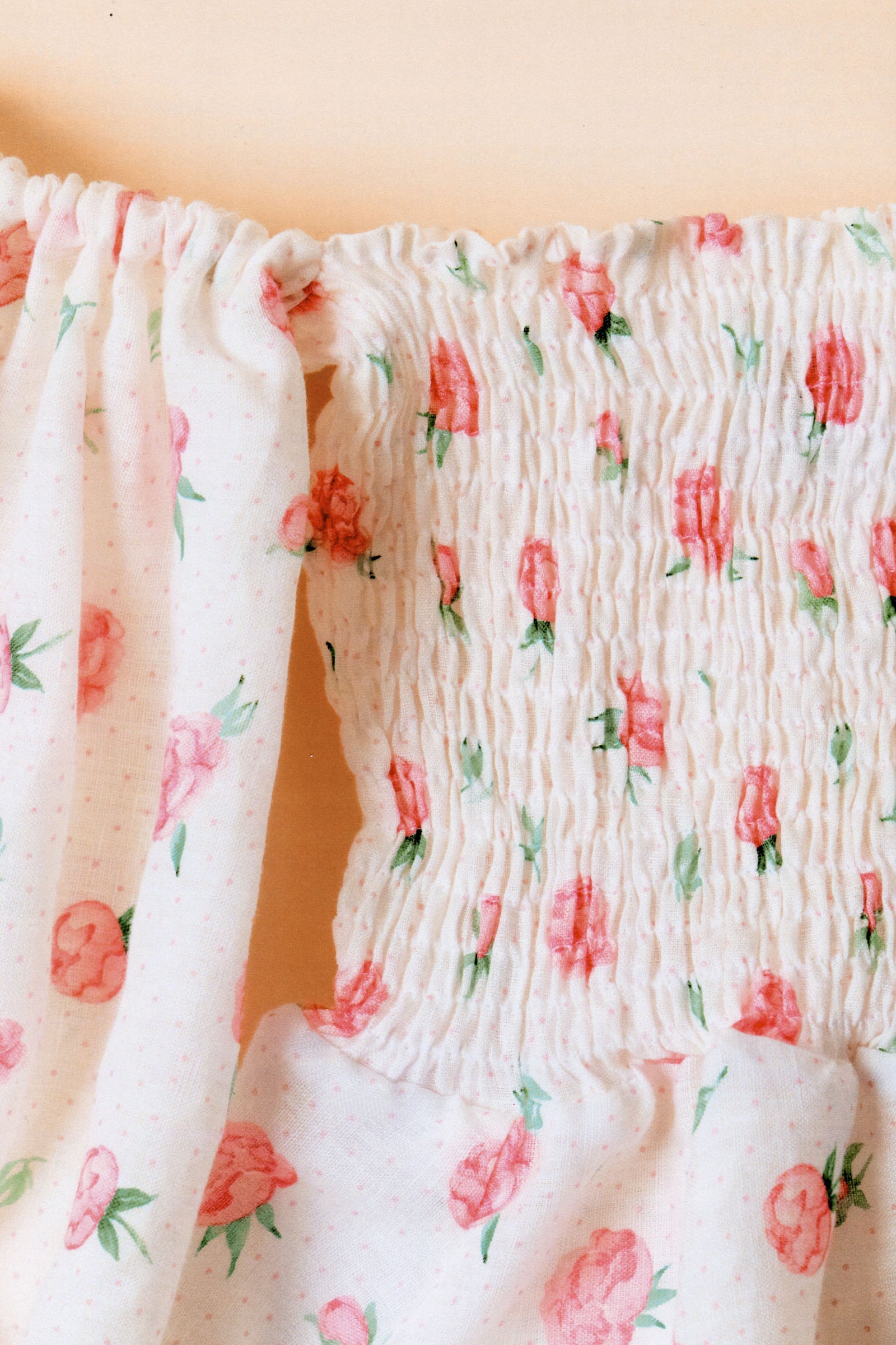 Atlanta Linen Dress with Rose Detail in Roses