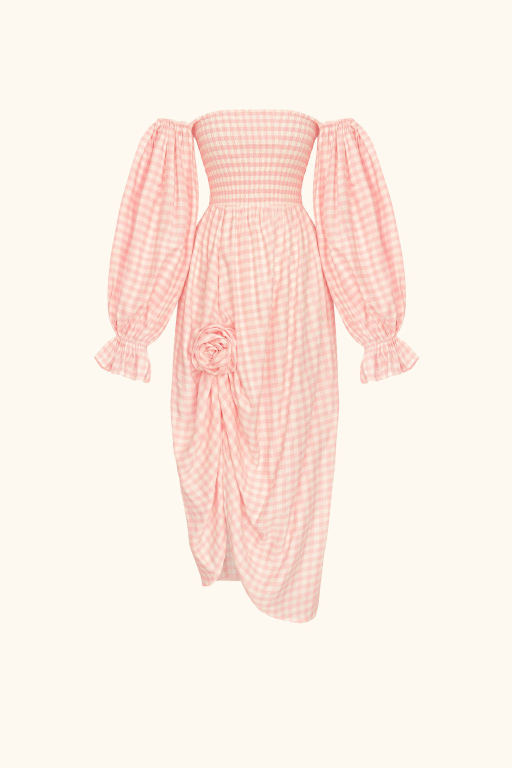 Atlanta Rose-Appliqué Off-the-Shoulder Dress