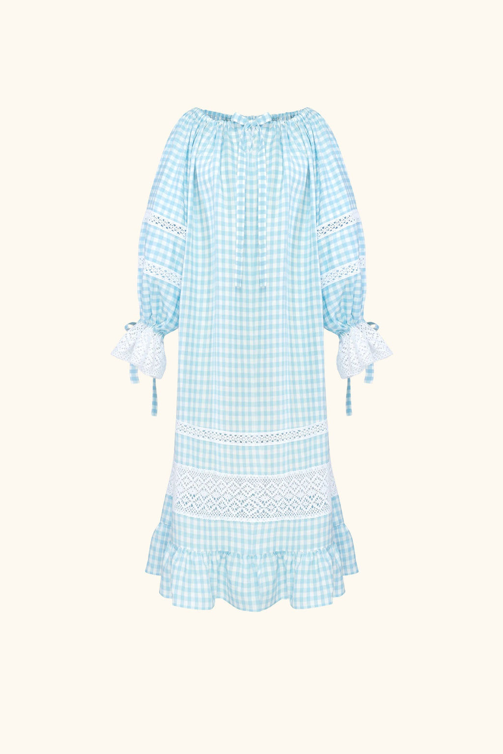 Romantica Lounge Dress in Blue Vichy