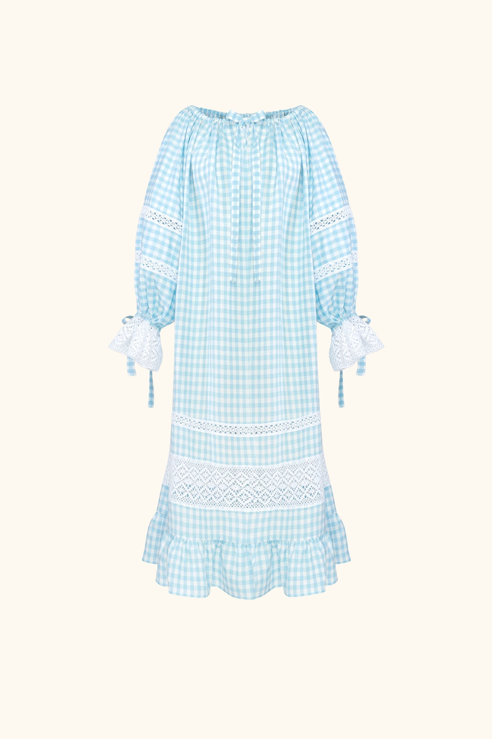 Romantica Lounge Dress in Blue Vichy