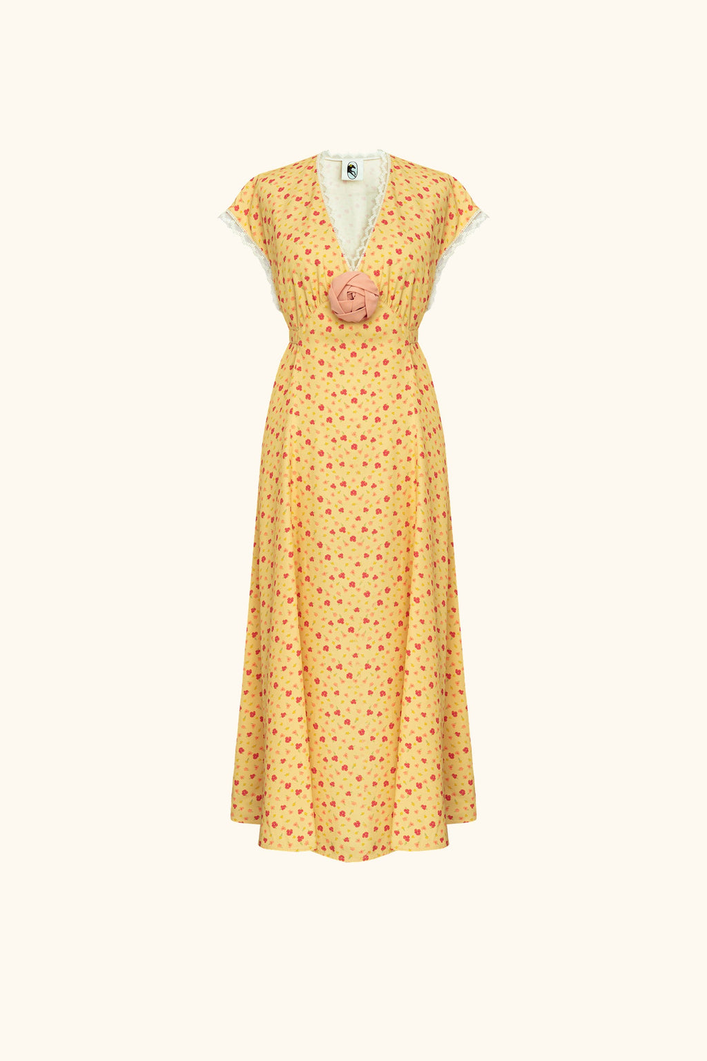 Genus Floral-Appliqué Midi Dress