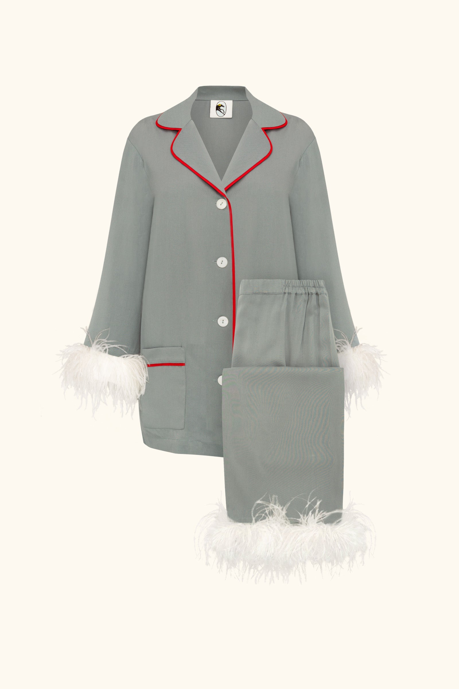 Iconic Party Pajama Suit with Feathers