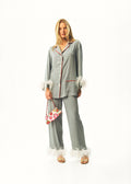 Iconic Party Pajama Suit with Feathers