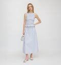 The Delphine Nap Skirt - Blue Swiss Dot