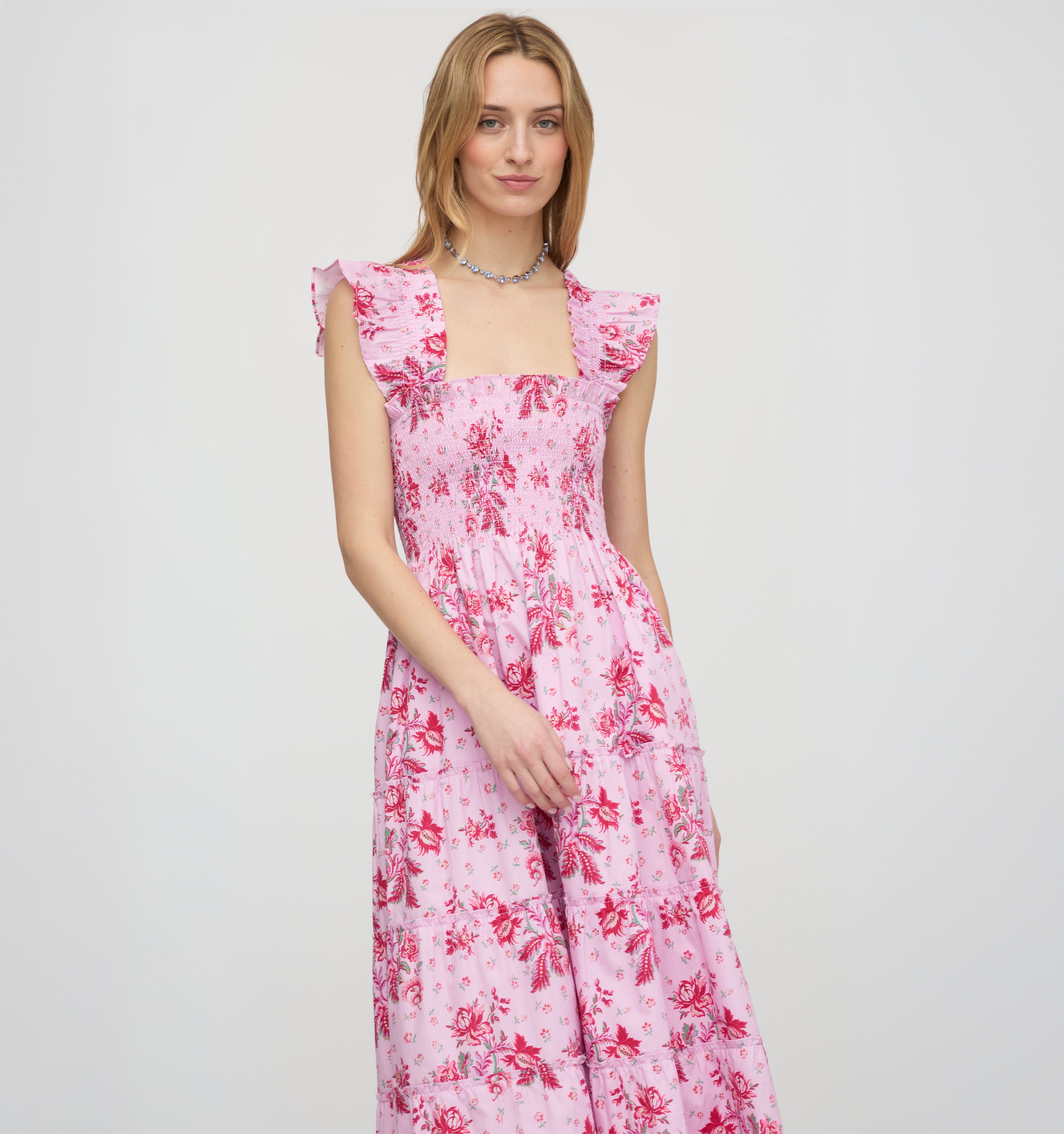 The Ellie Nap Dress - Pink Delft Bouquet