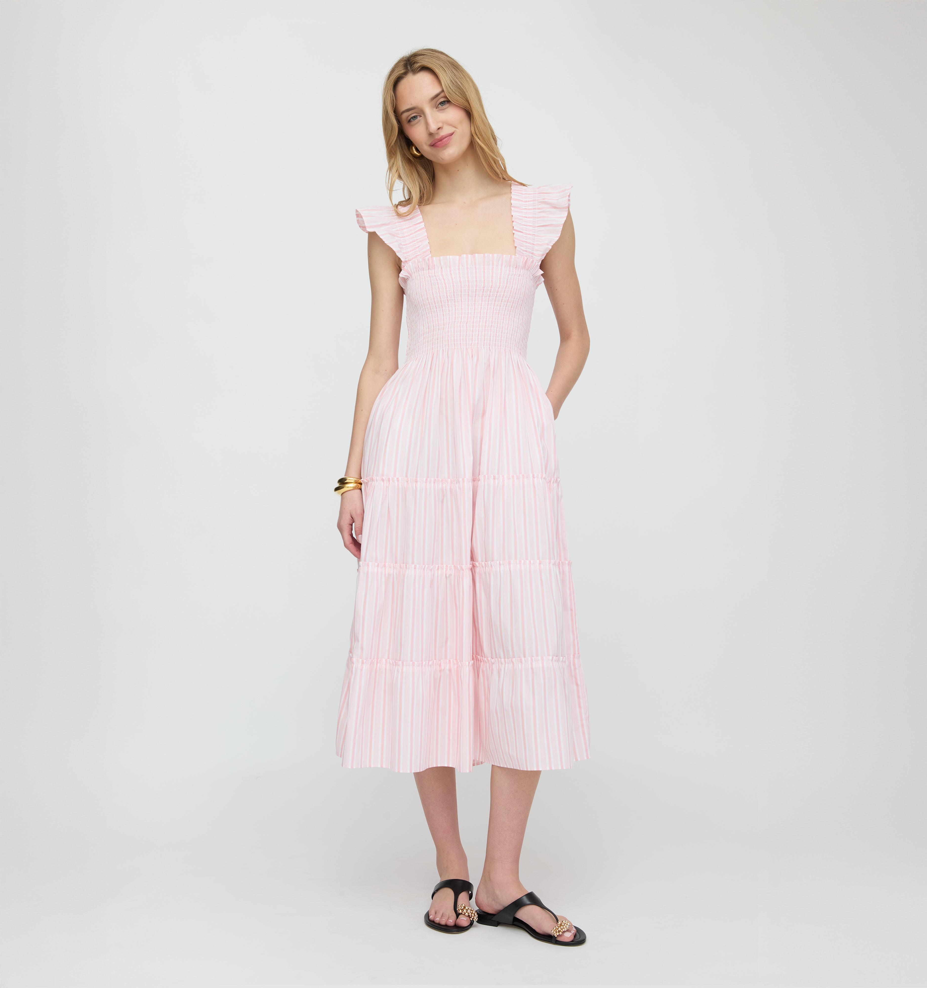 The Ellie Nap Dress - Pink Variegated Stripe
