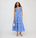 The Kimmy Nap Dress - Blue Arcadia Border