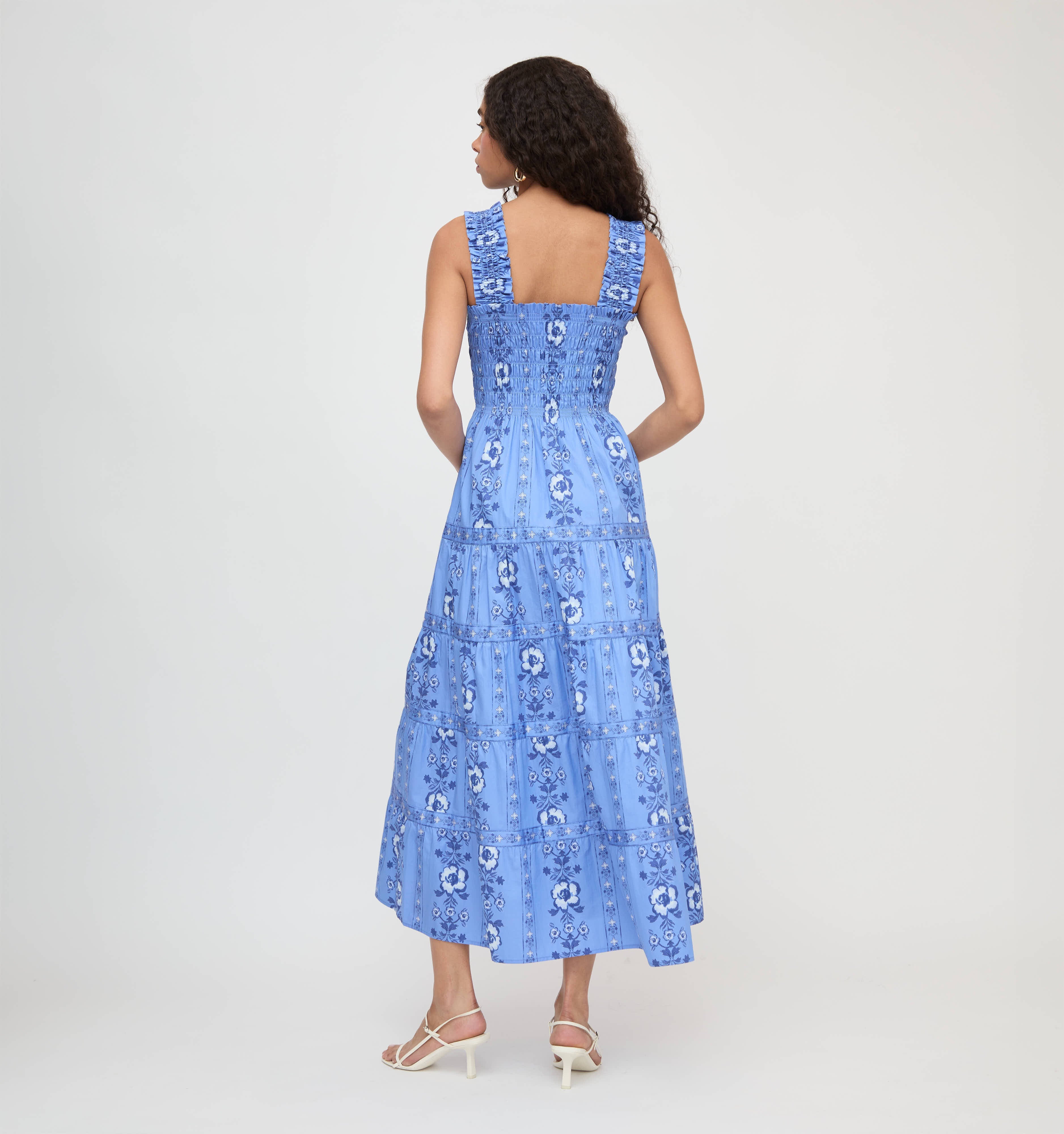 The Kimmy Nap Dress - Blue Arcadia Border