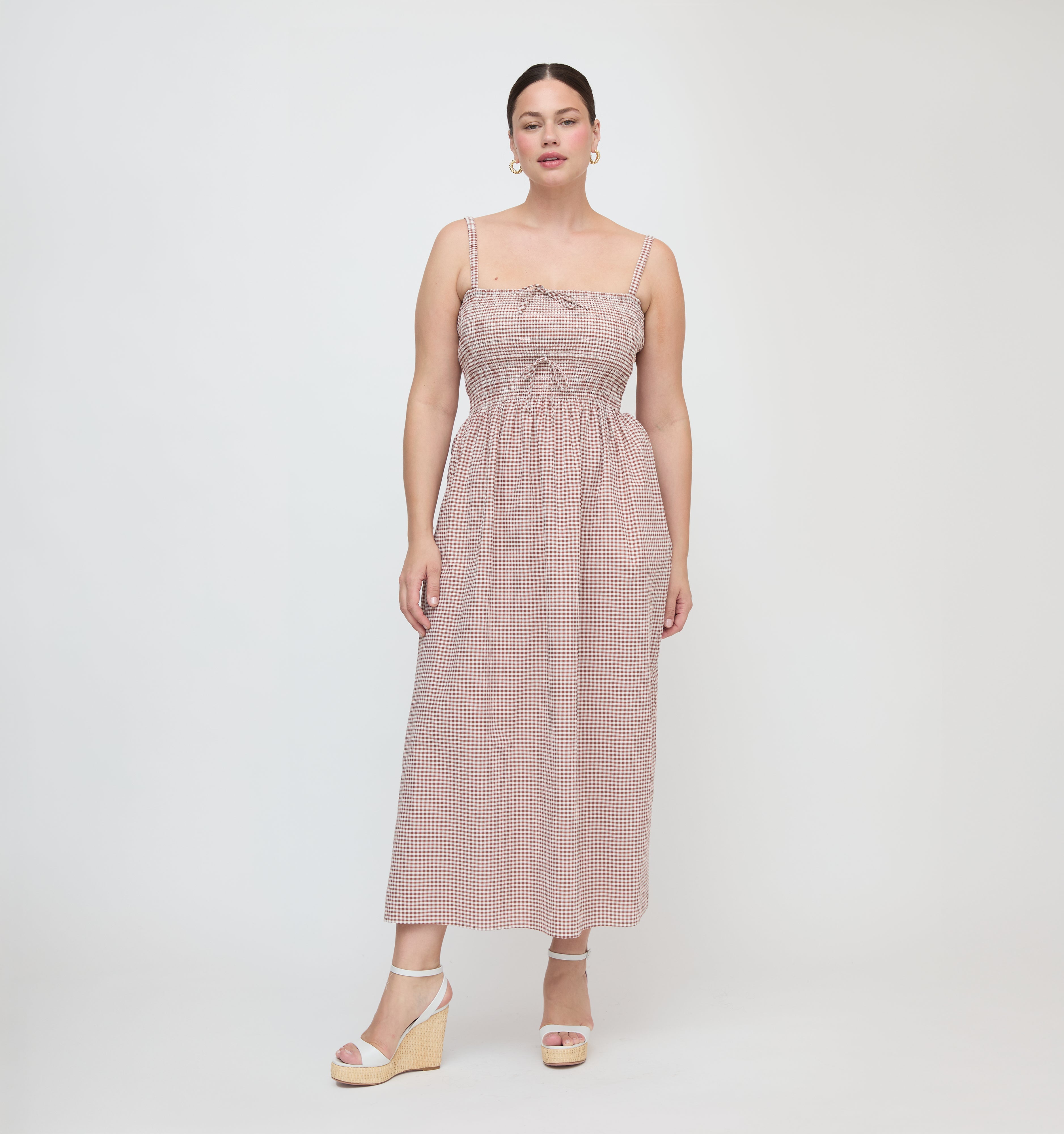 The Larissa Nap Dress - Cognac Gingham