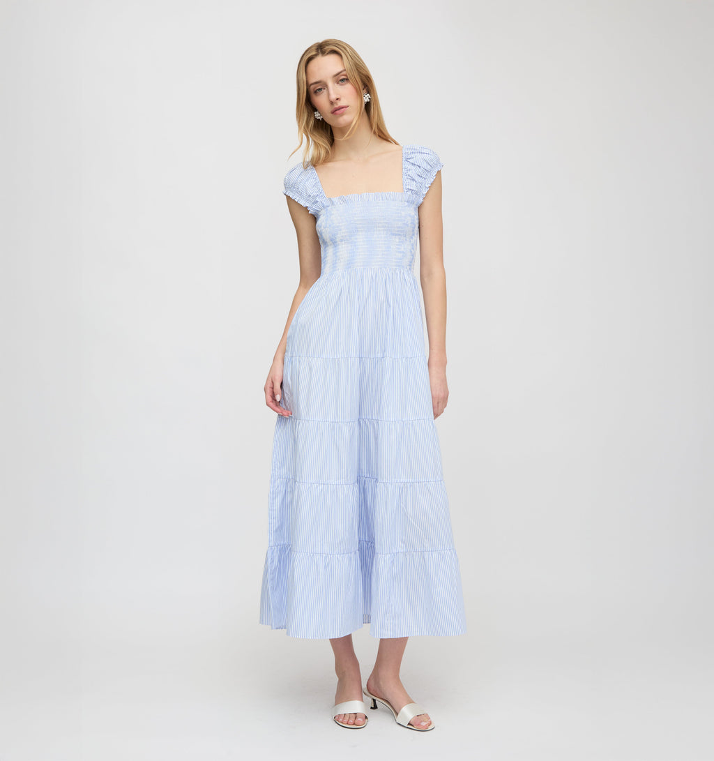 The Stella Nap Dress - Blue/White Stripe