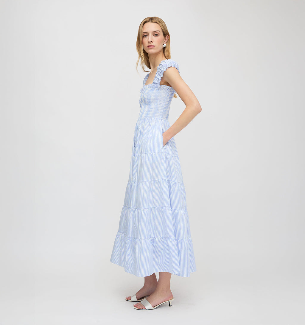 The Stella Nap Dress - Blue/White Stripe