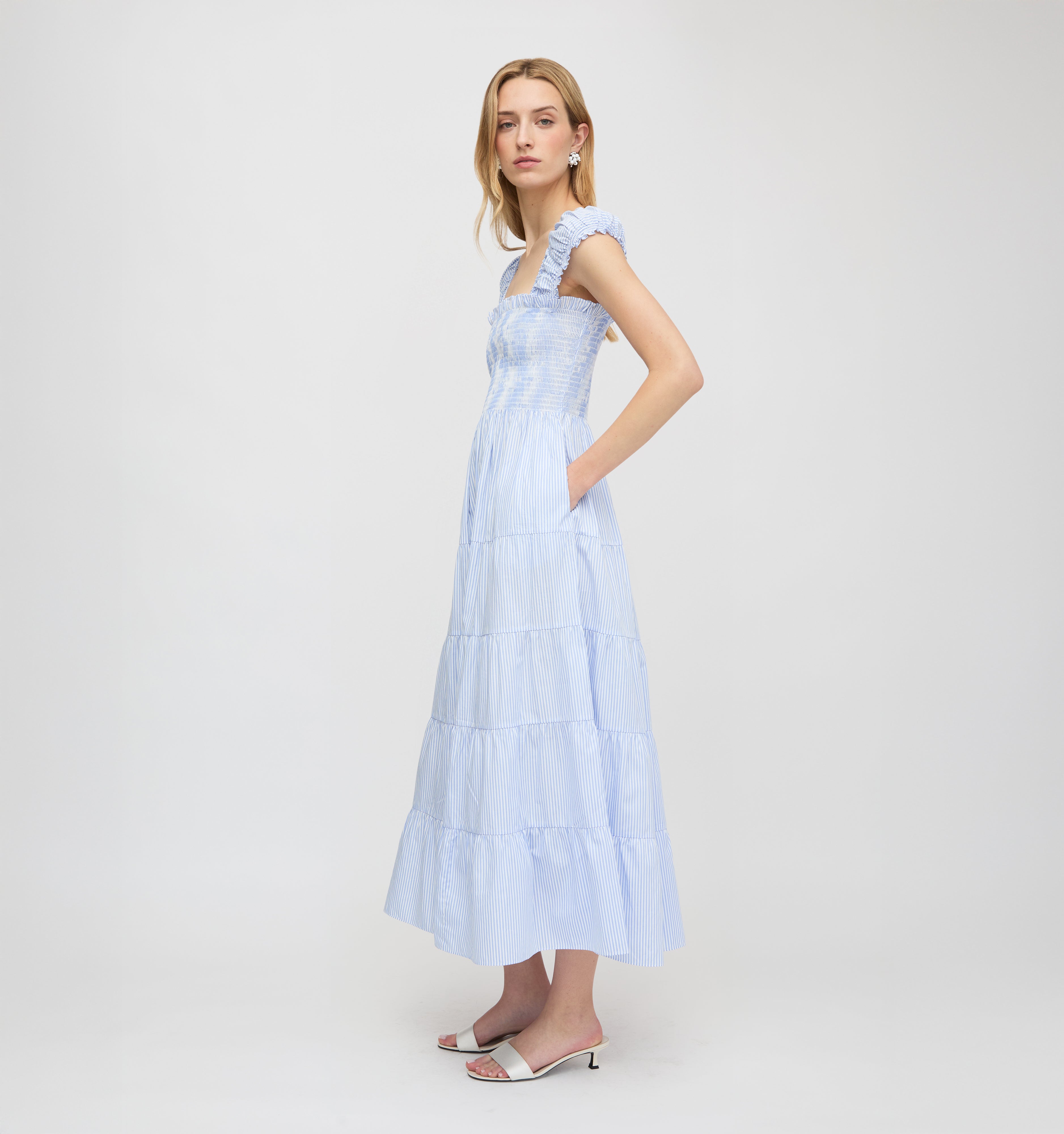 The Stella Nap Dress - Blue/White Stripe