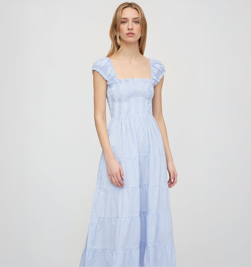 The Stella Nap Dress - Blue/White Stripe