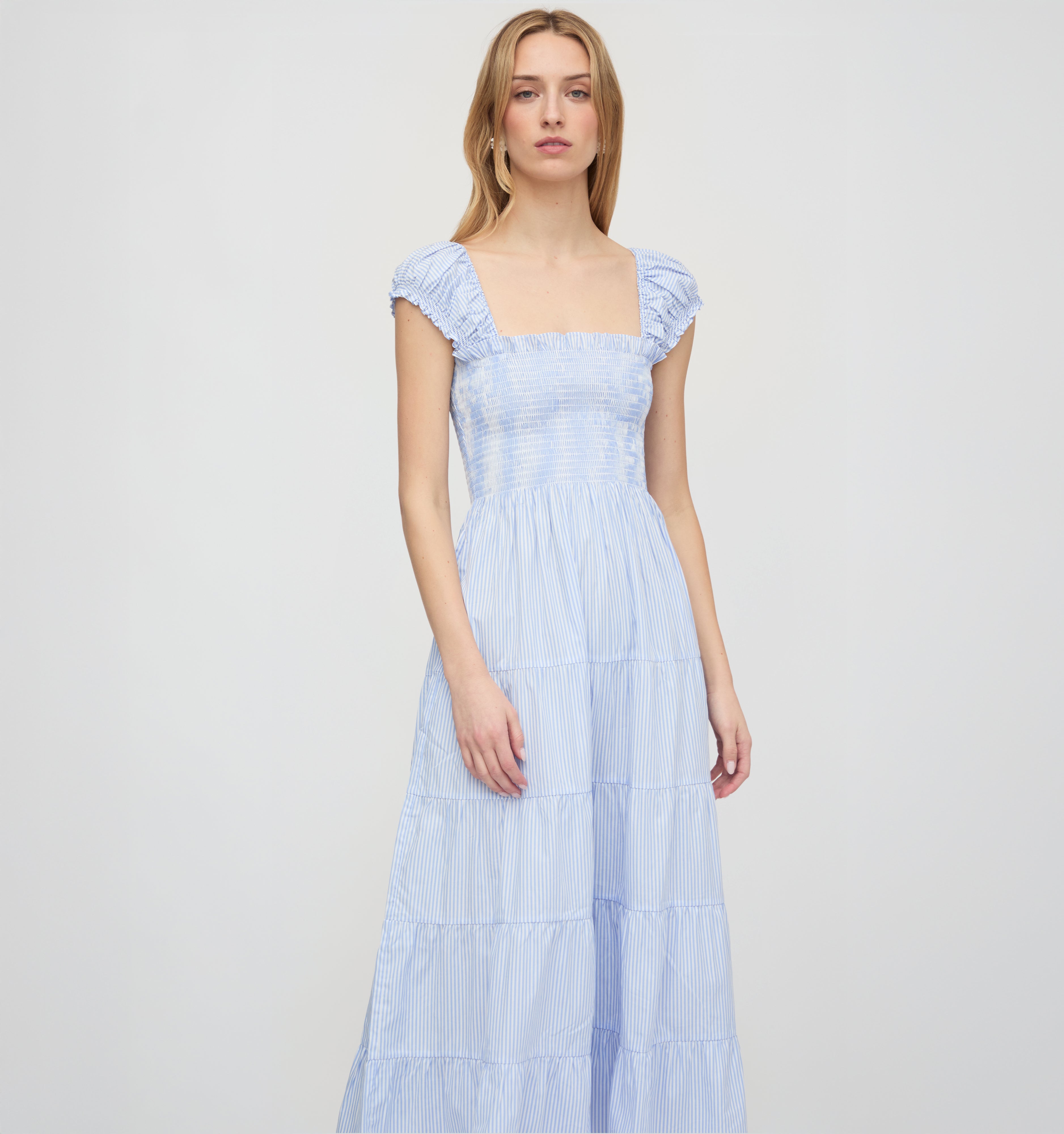 The Stella Nap Dress - Blue/White Stripe