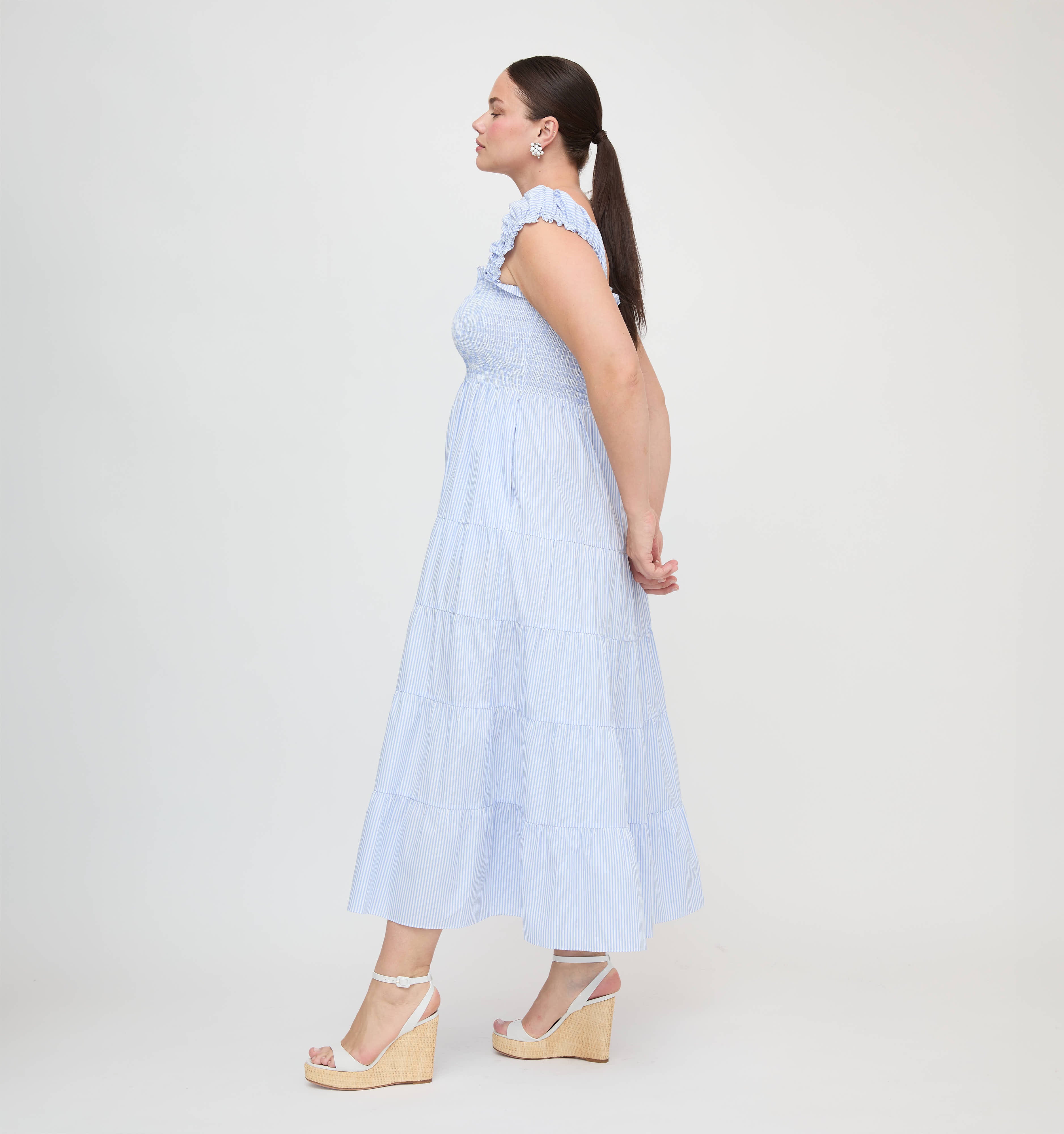 The Stella Nap Dress - Blue/White Stripe