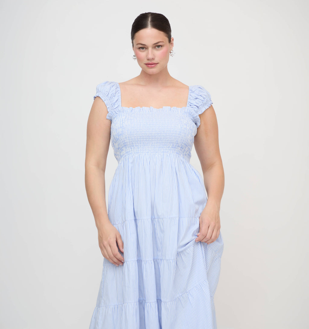 The Stella Nap Dress - Blue/White Stripe