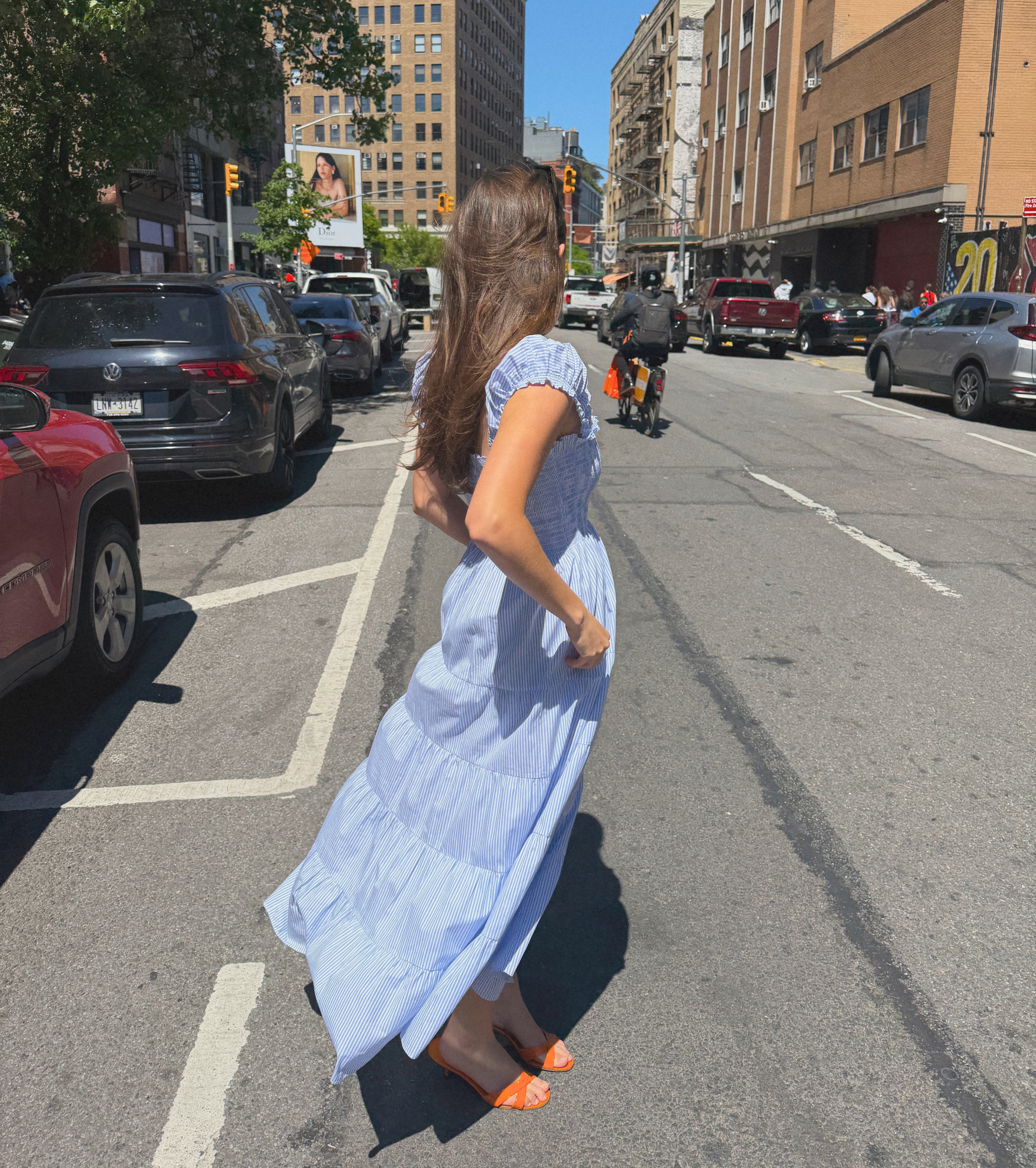 The Stella Nap Dress - Blue/White Stripe